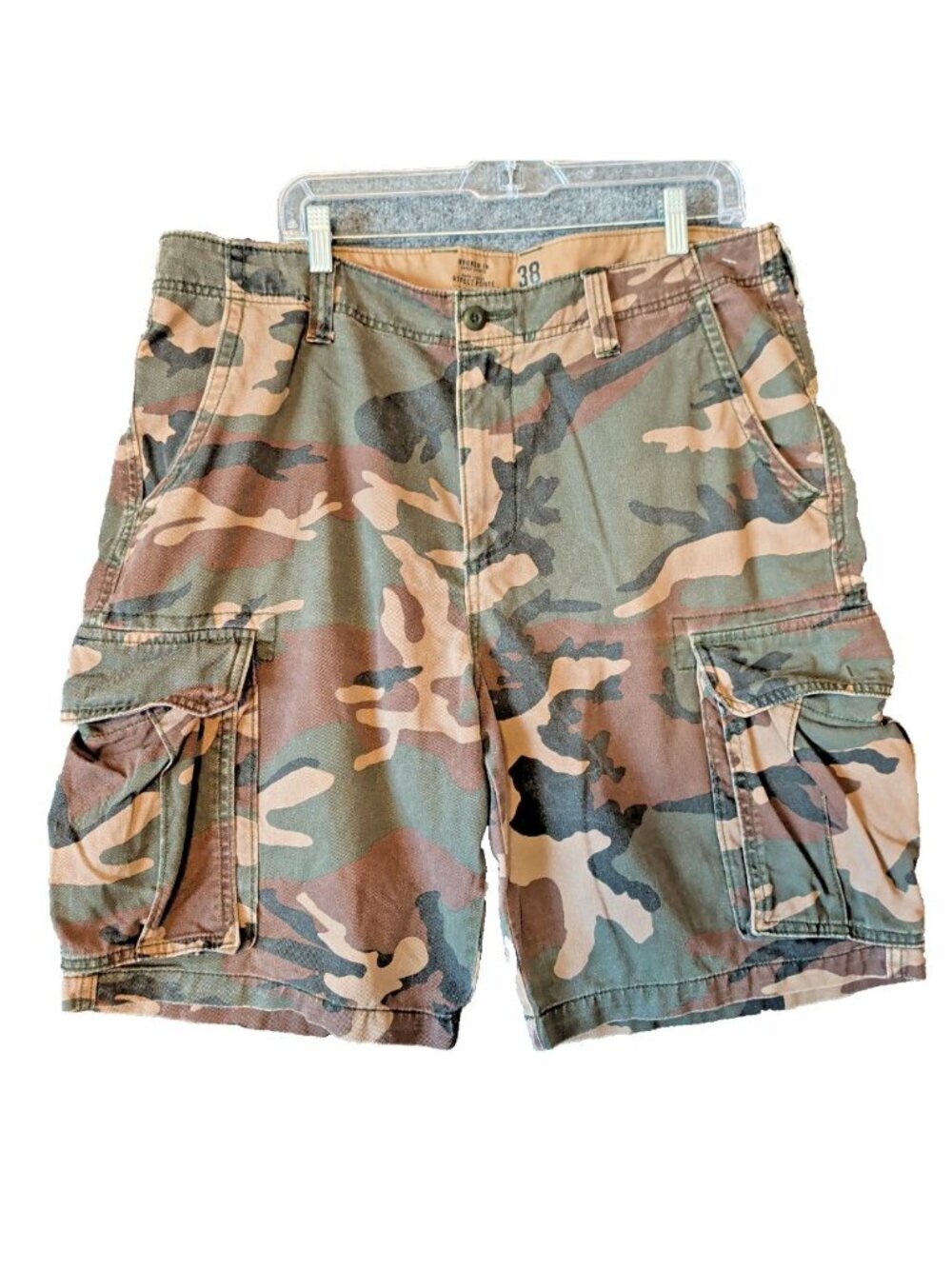 Old Navy Broken In Cargo Camo Shorts Mens W38 Green Brown Skater Utility Grunge